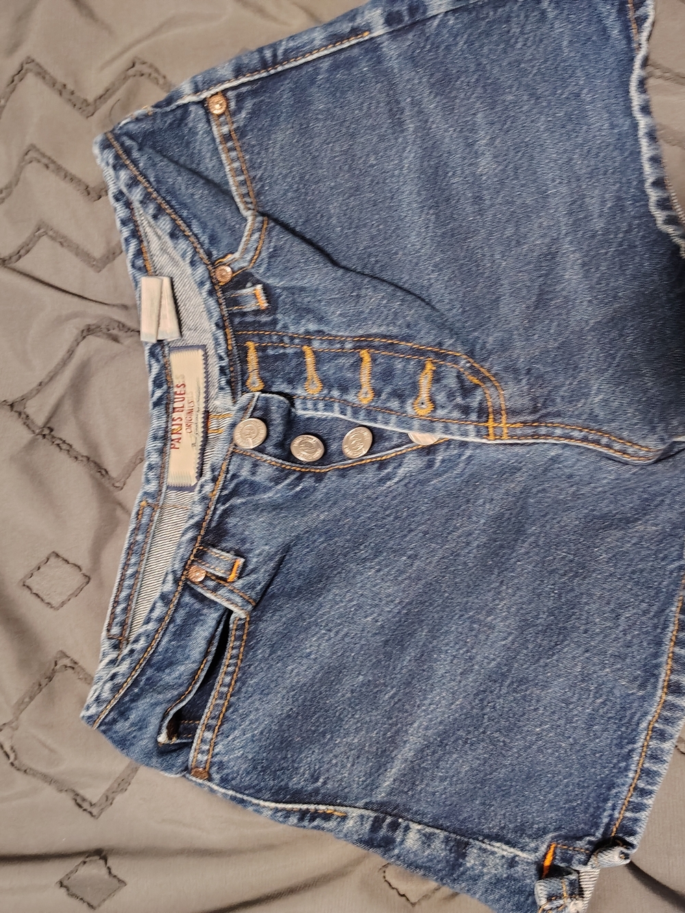 Paris Blues Blue Denim Button-Fly Shorts